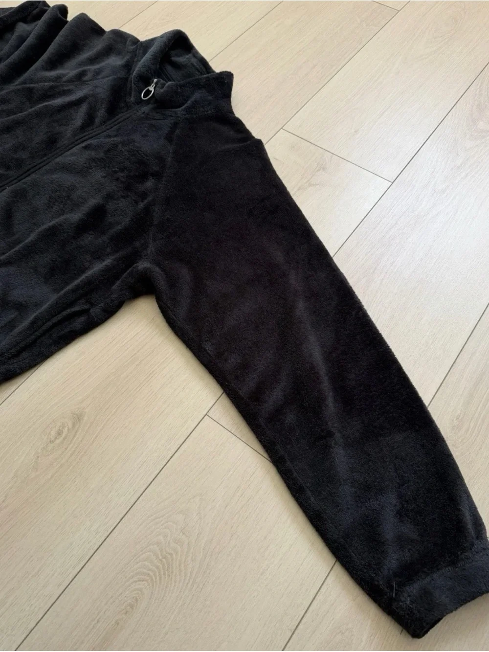 Hollister Black Fleece Zip-Up Jacket
